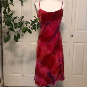 Nanette Lepore red and pink summer velvet dress